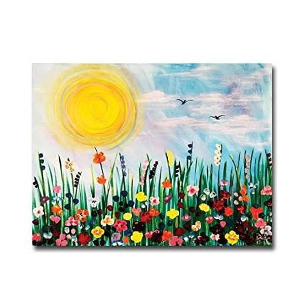 Simonart And Printing Canvas Flowers Painting